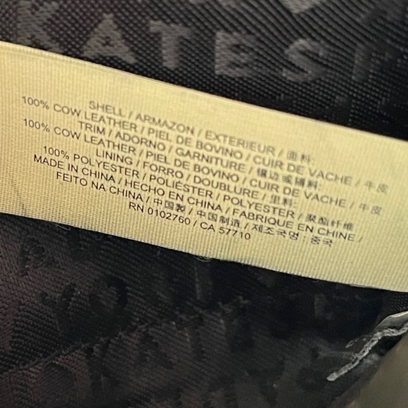 KATE SPADE Black Textured Patent Leather Leather Wallet Front Bow Zip Around - Picture 9 of 16